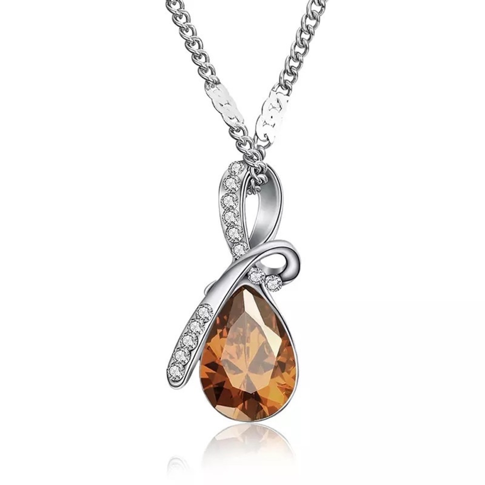 Fine Jewelry Amber Crystal Drop Necklace